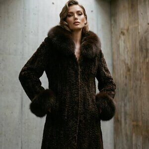 Paula Lishman Brown Fur Coat, Medium